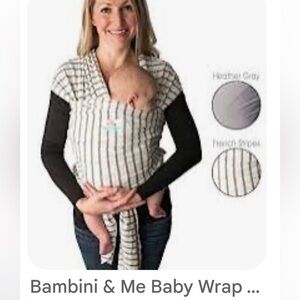 Bambini & me wrap carrier gray and white